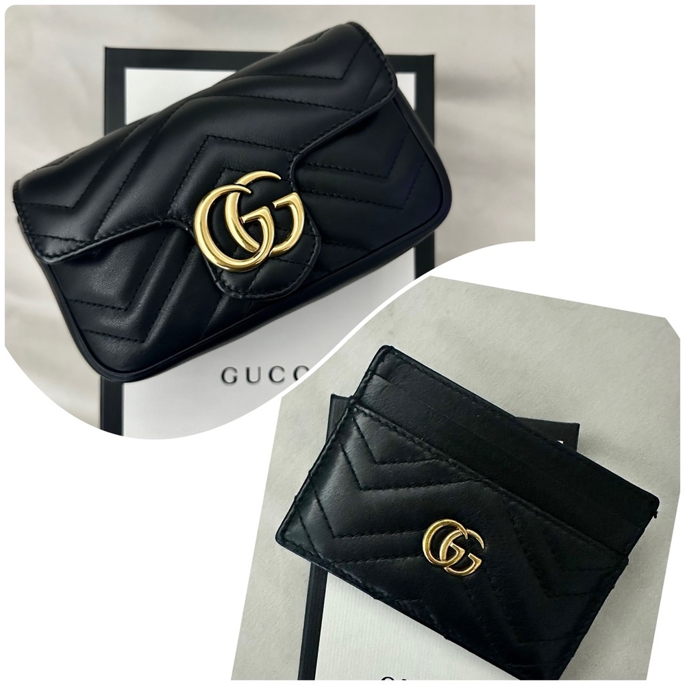 GUCCI GG Marmont Super Mini Bag and GG Card Holder